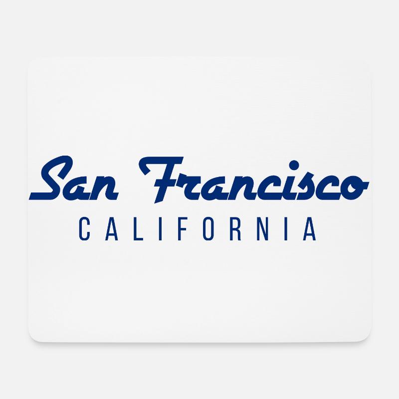 San Francisco California Flat Design - Mousepad (Querformat) - Weiß