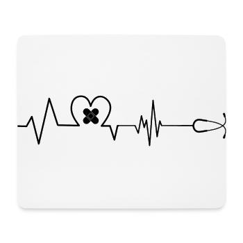 Nurse Heartbeat Stethoscope Gift - Mouse Pad (horizontal) - white - Front