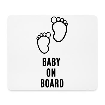 Baby on Board - Mousepad (Querformat) - Weiß - Vorne