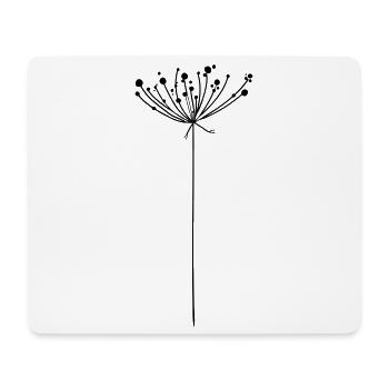 Blume - Pflanzensilhouette - florales Motiv - Mousepad (Querformat) - Weiß - Vorne