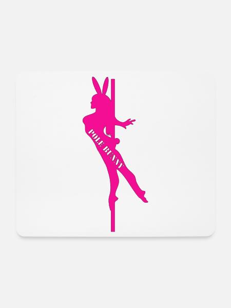 Pole Bunny Silhouette - Mouse Pad (horizontal) - white