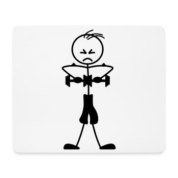 Weight training of wire figure logo, emblem - Mouse Pad (horizontal) - white - Front
