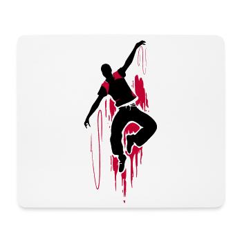 Breakdancer Dancer Silhouette in Red Black - Mouse Pad (horizontal) - white - Front