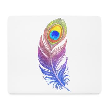 Plume Arc-en-ciel : Style et Créativité sur votre - Tapis de souris (format paysage) - blanc - Devant