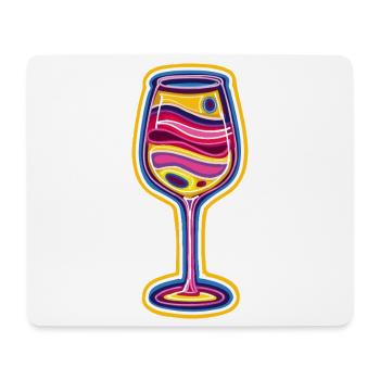 Verre à vin coloré - Tapis de souris (format paysage) - blanc - Devant
