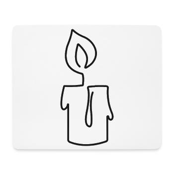 Croquis de bougie allumée – motif élégant - Tapis de souris (format paysage) - blanc - Devant