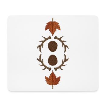 Autumn Pinecone Antlers Maple Leaf - Mouse Pad (horizontal) - white - Front