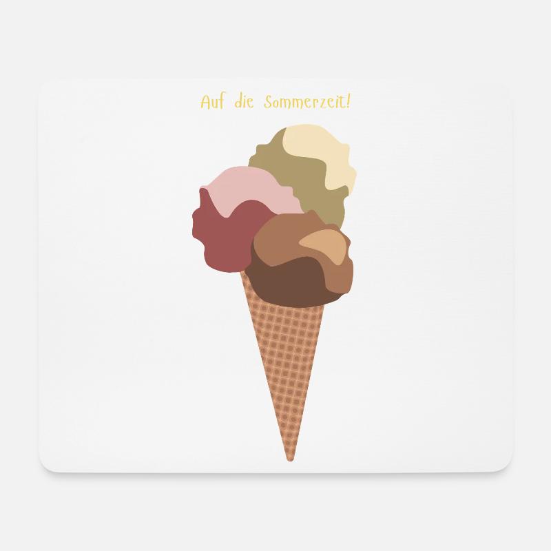 Auf die Sommerzeit Eiswaffel - Mousepad (Querformat) - Weiß