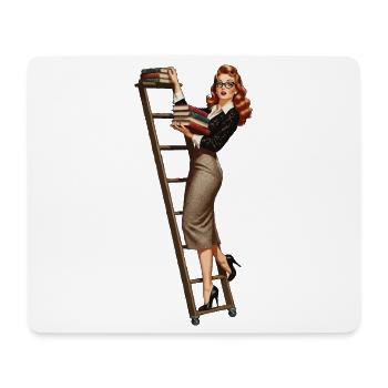 Librarian pinup - Mouse Pad (horizontal) - white - Front