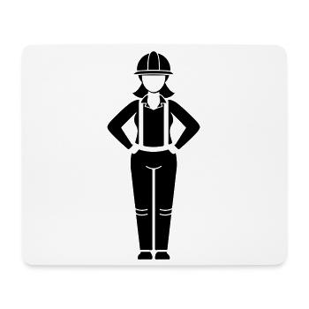 Construction Worker Woman Team Leader - Mouse Pad (horizontal) - white - Front