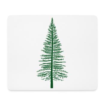 Grüne Tannen-Silhouette - Mousepad (Querformat) - Weiß - Vorne