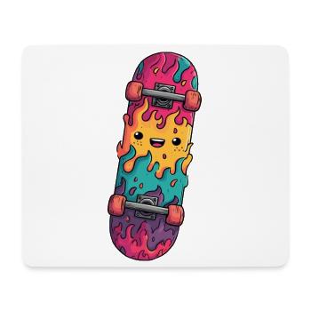 Flame Skateboard Laughing Face - Mouse Pad (horizontal) - white - Front