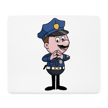 Police cartoon with whisper gesture - Mouse Pad (horizontal) - white - Front