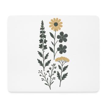 Vintage Blumenstrauß Gelb Blau - Mousepad (Querformat) - Weiß - Vorne
