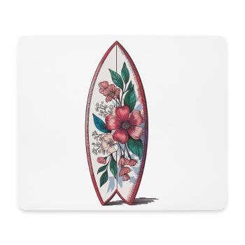 Vintage Surfboard Shirt – Blumen Surfbrett - Mousepad (Querformat) - Weiß - Vorne
