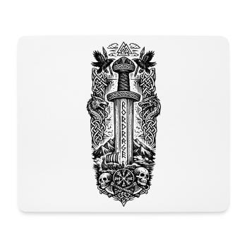 Odins Klinge, nordischer mythischer Schwertkämpfer - Mousepad (Querformat) - Weiß - Vorne