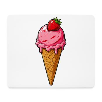 Erdbeere Eis Kugel - Mouse Pad (horizontal) - white - Front