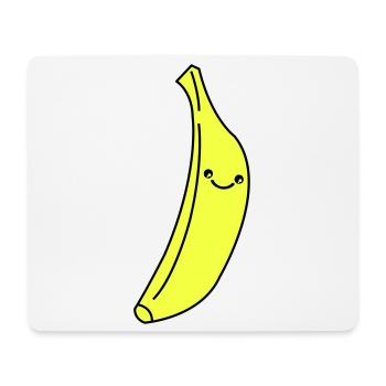 Banane Kawaii en jaune fluo - Tapis de souris (format paysage) - blanc - Devant