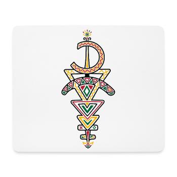 Figure tribale Amazigh géométrique et colorée - Tapis de souris (format paysage) - blanc - Devant