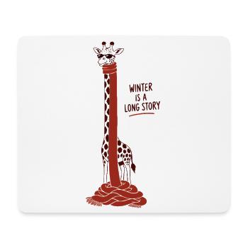 Wintergiraffe: Rothals - Mousepad (Querformat) - Weiß - Vorne