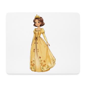 Gelbe Prinzessin Robe mit Blüten - Mousepad (Querformat) - Weiß - Vorne