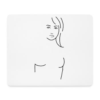 Minimalistische Lineart-Zeichnung - Mousepad (Querformat) - Weiß - Vorne