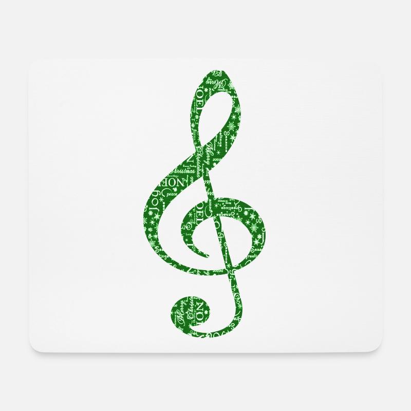 Frohe Weihnachten in grüner Musik - Mousepad (Querformat) - Weiß