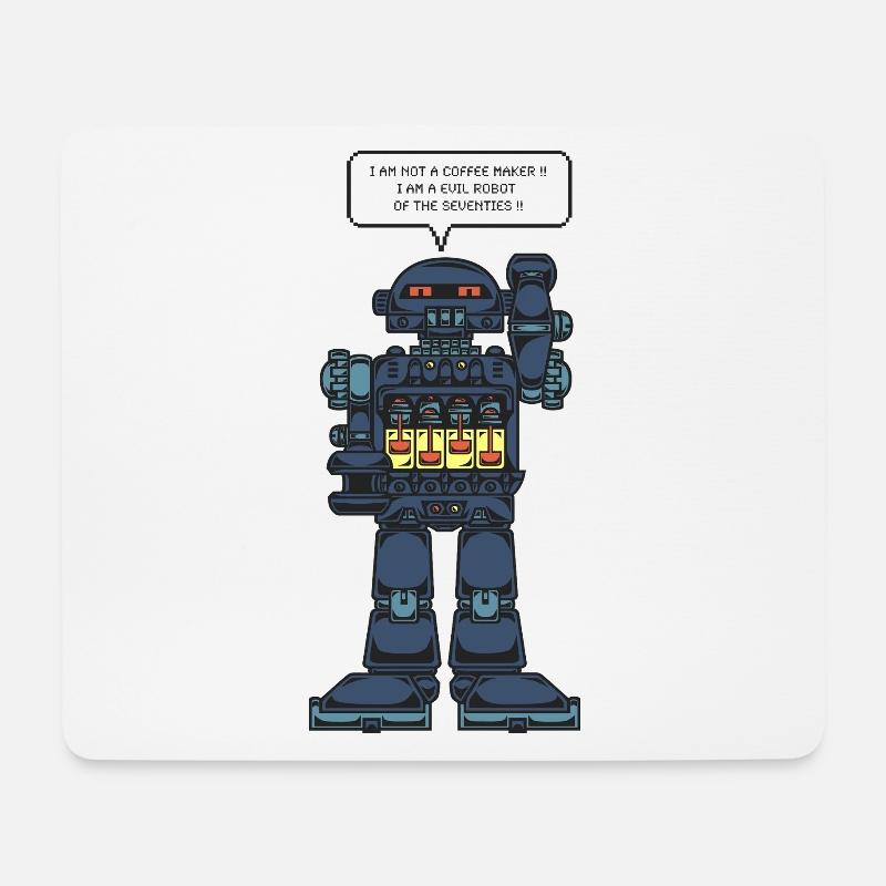 Robot alimenté par batterie - Tapis de souris (format paysage) - blanc