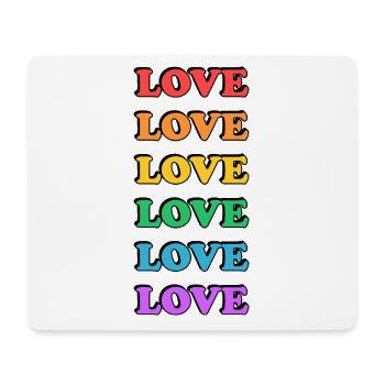 Rainbow Love Typographic Design - LGBTQ PRide - Mouse Pad (horizontal) - white - Front
