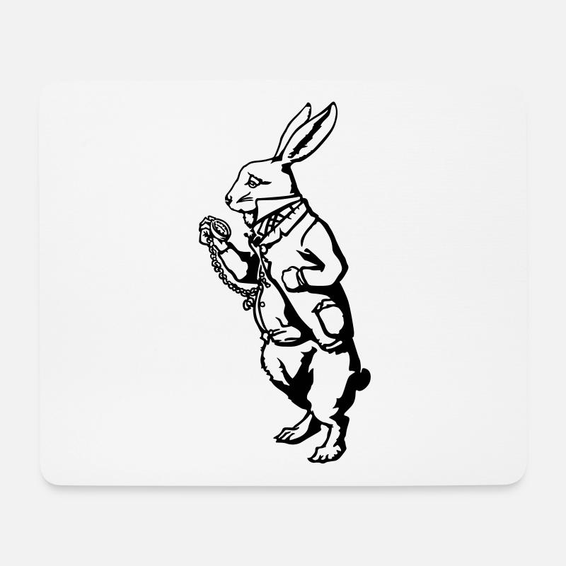 Kaninchen - Mousepad (Querformat) - Weiß