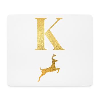 Letter k Golden Deer - Gift Idea - Mouse Pad (horizontal) - white - Front
