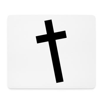Crucifix diagonale croix rétro - Tapis de souris (format paysage) - blanc - Devant