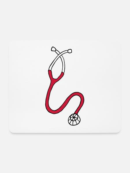Stethoskop Arzt - Geschenk für Mediziner und Ärzte - Mousepad (Querformat) - Weiß