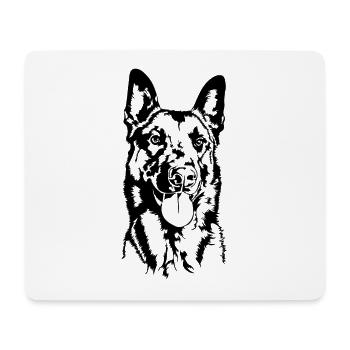 Belgian Malinois Portrait Hund Hunde Wilsigns - Mousepad (Querformat) - Weiß - Vorne