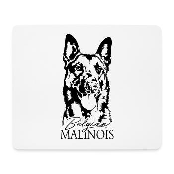 Belgian Malinois Portrait Hund Hunde Wilsigns - Mousepad (Querformat) - Weiß - Vorne