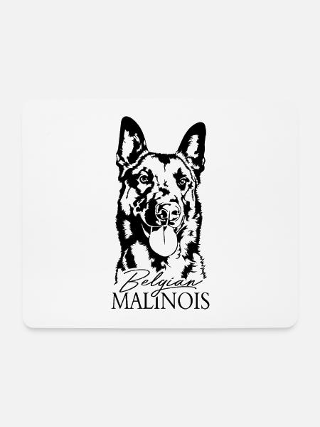 Belgian Malinois Portrait Hund Hunde Wilsigns - Mousepad (Querformat) - Weiß