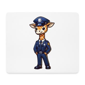 Cute Giraffe Police Officer - Mouse Pad (horizontal) - white - Front