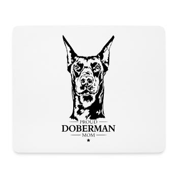 Doberman Maman Chien Chien Doberman Wilsigns - Tapis de souris (format paysage) - blanc - Devant