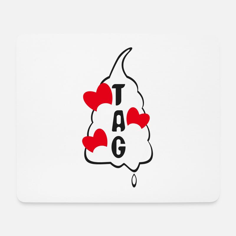 Sahne mit Herzen und viel Liebe. - Mousepad (Querformat) - Weiß