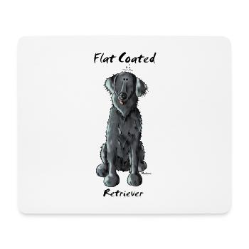 Drôle Retriever à poil plat - Tapis de souris (format paysage) - blanc - Devant