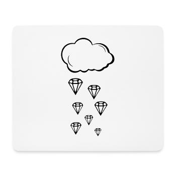 Diamant pluie diamants nuages - Tapis de souris (format paysage) - blanc - Devant