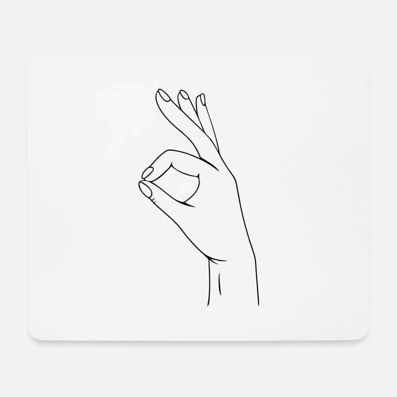 Hand - OK Hand - Mousepad (Querformat) - Weiß