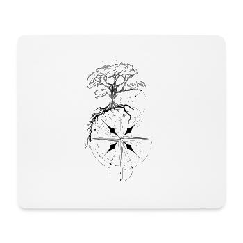 Geometric Tree of Life Compass Rose - Mouse Pad (horizontal) - white - Front