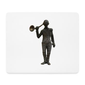 Statue mit Hörrohr - Mousepad (Querformat) - Weiß - Vorne