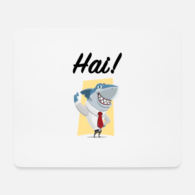 Hai - Mousepad (Querformat) - Weiß