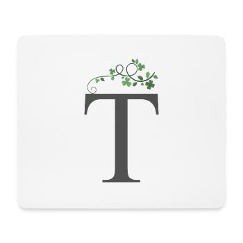 T mit Kleeblätter - Mousepad (Querformat) - Weiß - Vorne