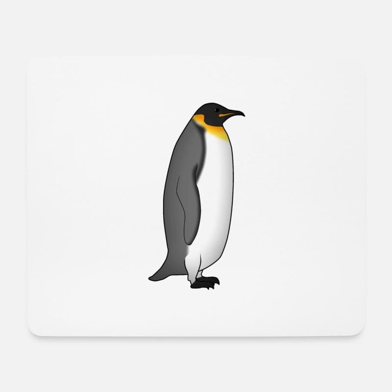 Kaiserpinguin steht - Mousepad (Querformat) - Weiß