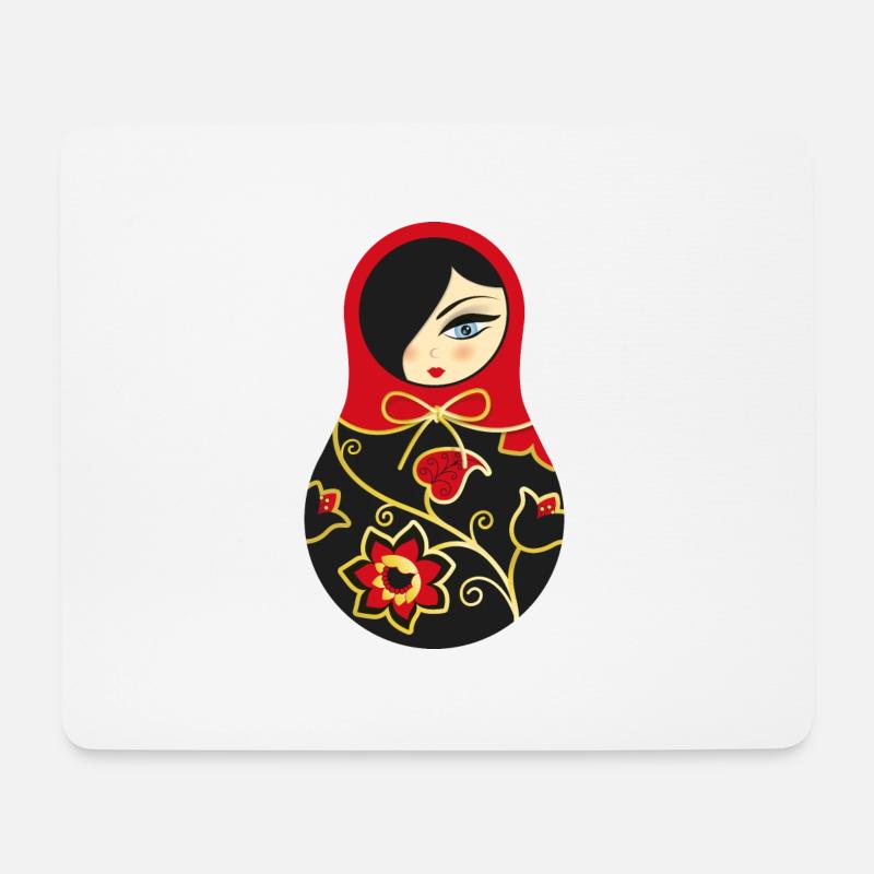 Matroschka Larissa - Mousepad (Querformat) - Weiß