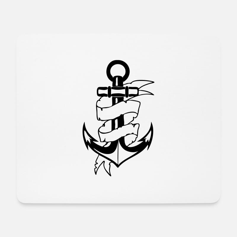 Anker-Banner - Mousepad (Querformat) - Weiß