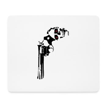 357 Gewehr Pistole Revolver Schädel Tod Kopf - Mousepad (Querformat) - Weiß - Vorne